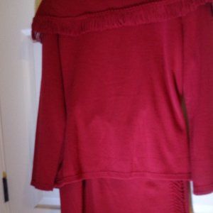 2 pc red knit dress